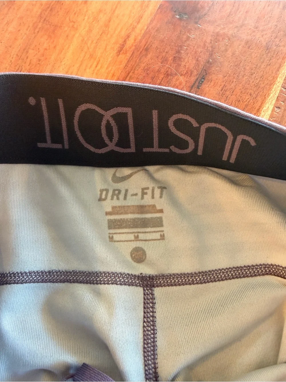 Nike DriFit Blue/ Purple Striped Running Leggings with drawstring